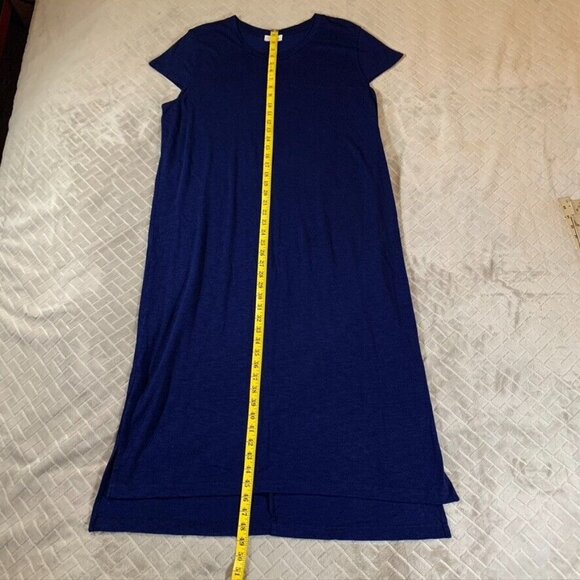 Jessica Simpson Womens 2X Long Midi Dress Blue Short Cap Sleeve Casual - Picture 4 of 10